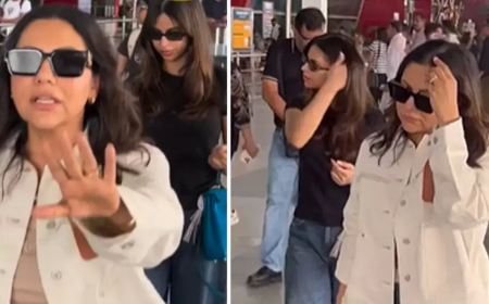 दिल्ली एयरपोर्ट पर गौरी खान ने पैपराज़ी से सुहाना को बचाया
