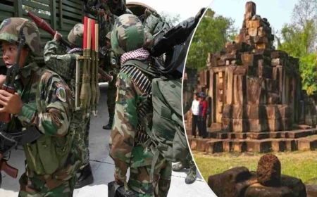 “थाईलैंड–कंबोडिया सीमा पर 1,000 साल पुराने दो शिव मंदिरों के पास जंग — प्रासात ता मुन थोम मंदिर विवाद में हिंसात्मक टकराव”