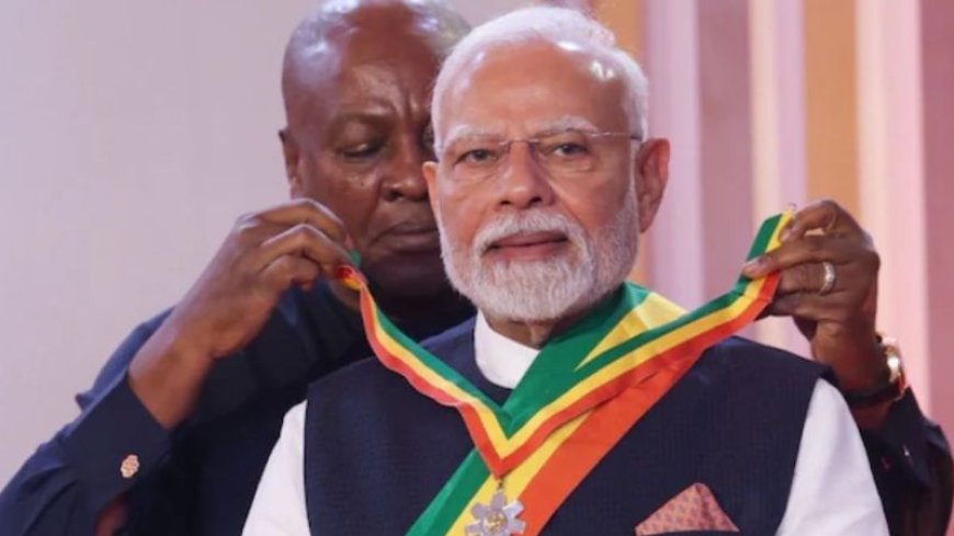 “PM मोदी को घाना का सर्वोच्च नागरिक सम्मान ‘Officer of the Order of the Star of Ghana’ मिला”