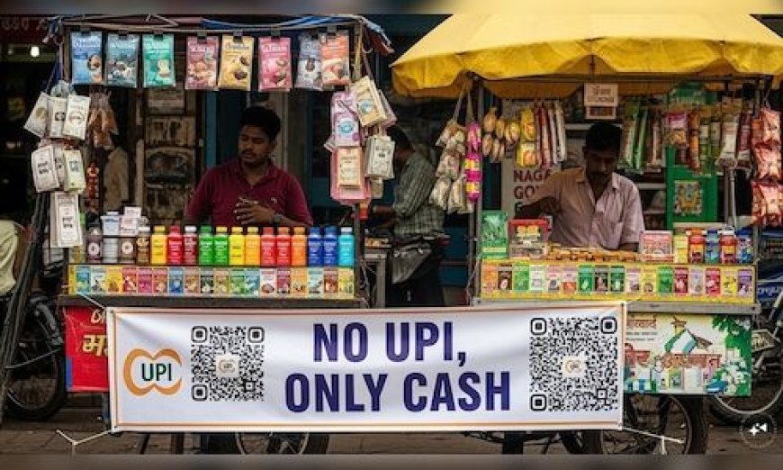 “बेंगलुरु में दुकानों पर ‘No UPI, only cash’ के बोर्ड लगे — GST नोटिस के विरोध में”