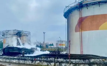 यूक्रेन के ड्रोन हमले से रूस के सोची स्थित तेल डिपो में भीषण आग