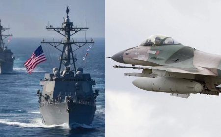 वेनेजुएला-अमेरिका में बढ़ा तनाव: वॉरशिप के ऊपर उड़ाया F-16 फाइटर जेट