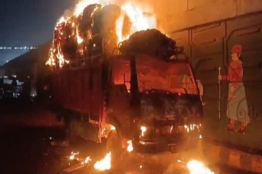 तमिलनाडु में LPG सिलेंडर से भरे ट्रक में लगी आग – धमाके से मची दहशत, बड़ा हादसा टला