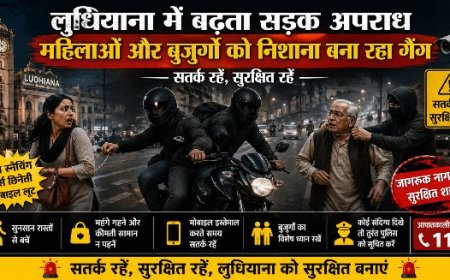 लुधियाना में बढ़ता सड़क अपराध, महिलाओं और बुजुर्गों को निशाना बना रहा गैंग—सतर्क रहने की अपील