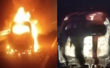 वैष्णो देवी मंदिर से लौटते समय दर्दनाक हादसा: कार में आग लगने से 5 लोगों की जिंदा जलकर मौत