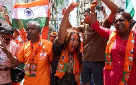 बंगाल-असम और पुडुचेरी में जीत पर दिल्ली में जश्न: भाजपा कार्यकर्ताओं में उत्साह