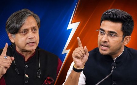 अमेरिका में भारतीय राजनीति की गूंज! लोकसभा सीटों पर थरूर बनाम तेजस्वी सूर्या के बीच छिड़ी तीखी बहस