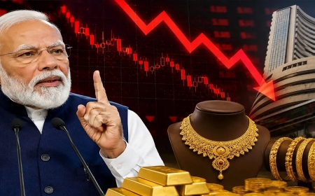 पीएम मोदी की अपील का बाजार पर बड़ा असर! ज्वेलरी कंपनियों के शेयर 10% तक टूटे,