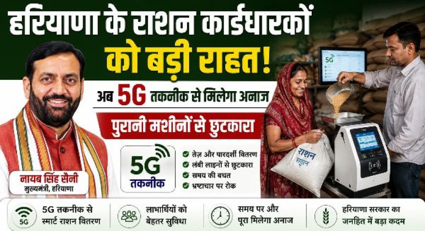 हरियाणा के राशन कार्डधारकों को बड़ी राहत, अब 5G तकनीक से मिलेगा अनाज, पुरानी मशीनों से छुटकारा